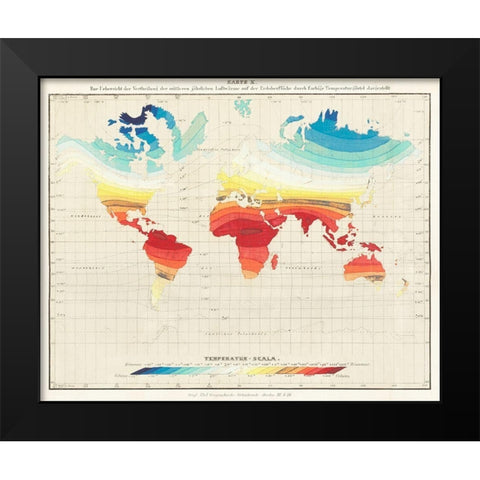 Geographical natural history or basic features of a general natural history of the three realms 1850 Black Modern Wood Framed Art Print by Ebel, Wilhelm