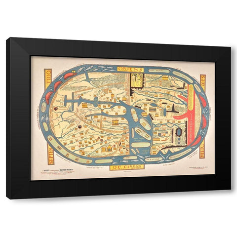 S Beati Liebanensis mappam mundi ad exemplar ecclesiae Snacto Severi 1895 Black Modern Wood Framed Art Print by Maier, Verlag Von Otto