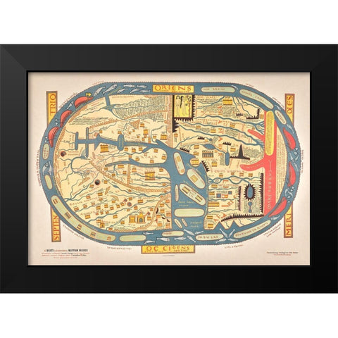S Beati Liebanensis mappam mundi ad exemplar ecclesiae Snacto Severi 1895 Black Modern Wood Framed Art Print by Maier, Verlag Von Otto