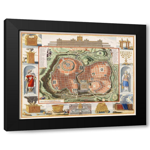 View of Jerusalems Temple Mount from the East Black Modern Wood Framed Art Print by The Rijksmuseum