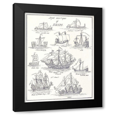Sea Pictures-drawn with pen and pencil 1882 Black Modern Wood Framed Art Print with Double Matting by Macaulay, James