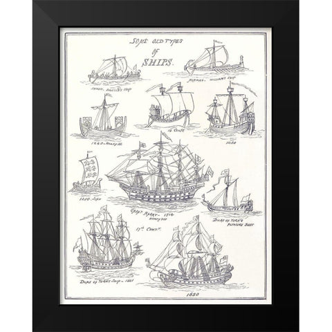Sea Pictures-drawn with pen and pencil 1882 Black Modern Wood Framed Art Print by Macaulay, James
