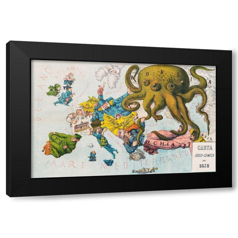 Papagallo no15 the Russian Octopus Year VI Black Modern Wood Framed Art Print by Grossi, Augusto
