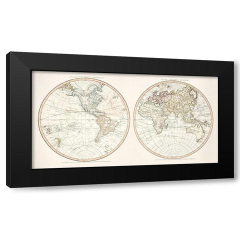 New World 1786 Black Modern Wood Framed Art Print with Double Matting by Faden, William