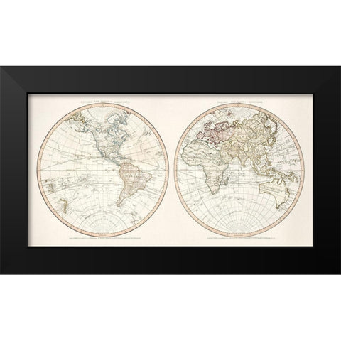 New World 1786 Black Modern Wood Framed Art Print by Faden, William