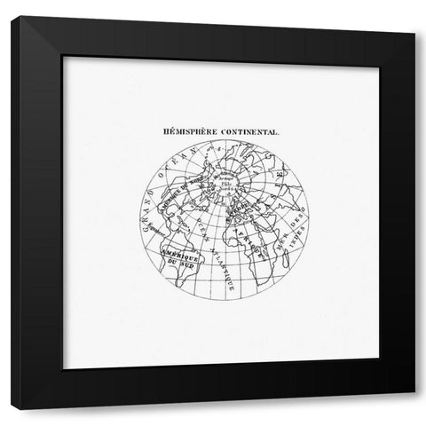 World atlas from Voyeurs Checklist 1881 Black Modern Wood Framed Art Print by British Library