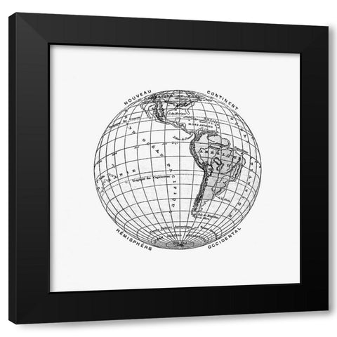 World atlas from The Practical Teaching of Geography 1878 Black Modern Wood Framed Art Print with Double Matting by British Library