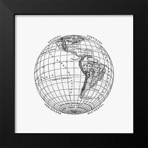 World atlas from The Practical Teaching of Geography 1878 Black Modern Wood Framed Art Print by British Library
