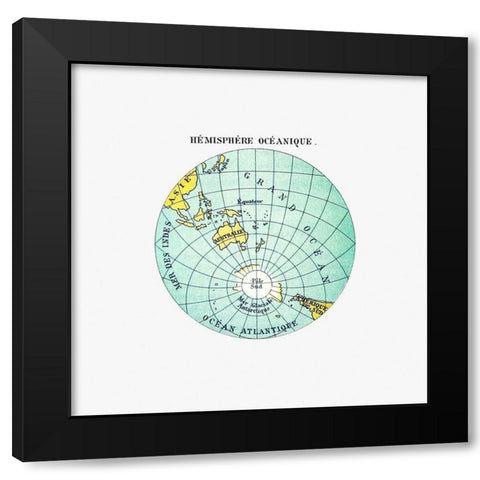 World atlas from Voyeurs Checklist 1881 Black Modern Wood Framed Art Print with Double Matting by British Library