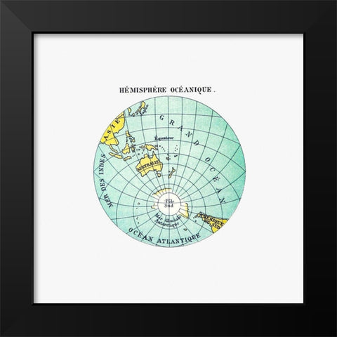 World atlas from Voyeurs Checklist 1881 Black Modern Wood Framed Art Print by British Library