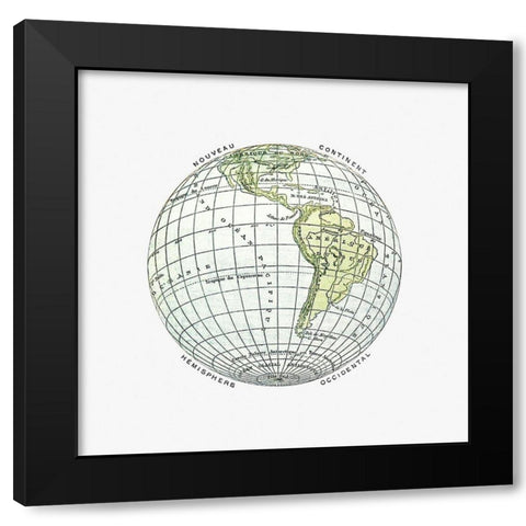 World atlas from The Practical Teaching of Geography 1878 Black Modern Wood Framed Art Print with Double Matting by British Library