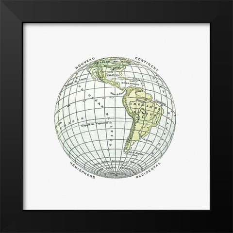 World atlas from The Practical Teaching of Geography 1878 Black Modern Wood Framed Art Print by British Library