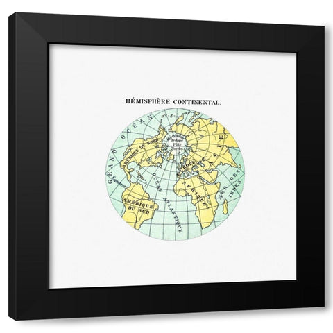 World atlas from Voyeurs Checklist 1881 Black Modern Wood Framed Art Print with Double Matting by British Library