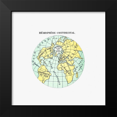 World atlas from Voyeurs Checklist 1881 Black Modern Wood Framed Art Print by British Library