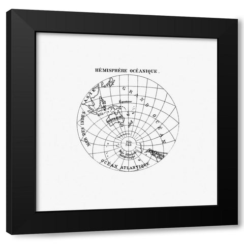 World atlas from Voyeurs Checklist 1881 Black Modern Wood Framed Art Print with Double Matting by British Library