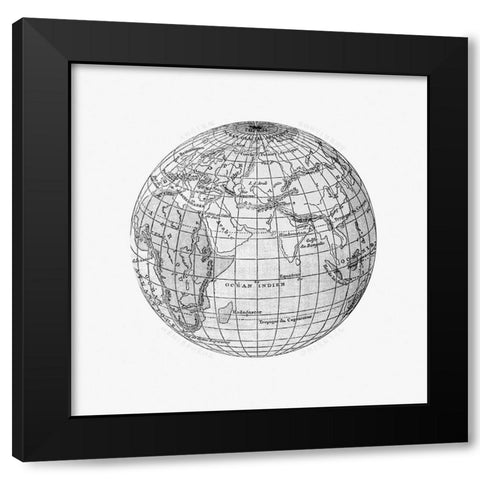 World atlas from The Practical Teaching of Geography 1878 Black Modern Wood Framed Art Print with Double Matting by British Library