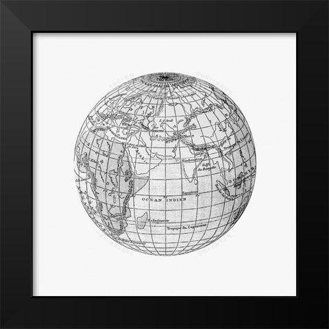 World atlas from The Practical Teaching of Geography 1878 Black Modern Wood Framed Art Print by British Library