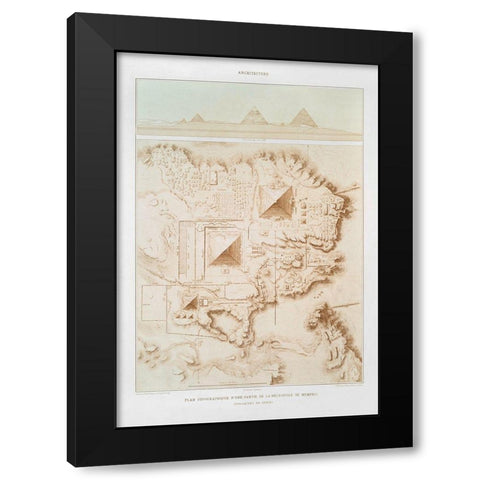 Topographic map of part of the Memphite Necropolis 1878 Black Modern Wood Framed Art Print with Double Matting by d Avennes, Emile Prisse