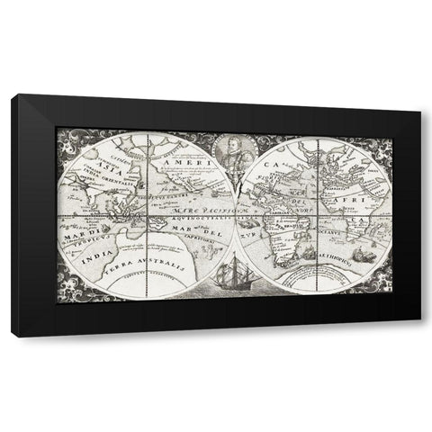 Grand voyages-Part VIII title page from Grand voyages 1596 Black Modern Wood Framed Art Print with Double Matting by Bry, de Theodor