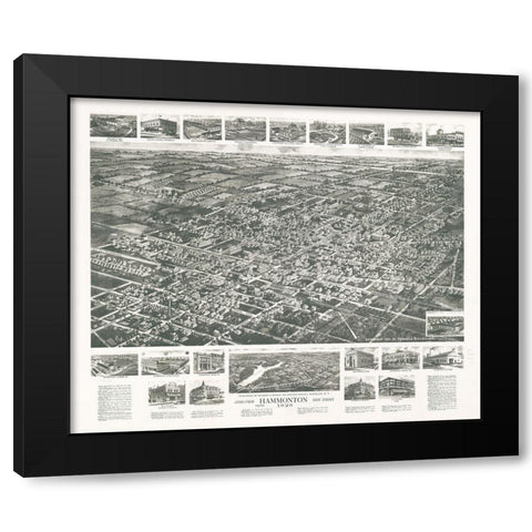 Hammonton-New Jersey 1926 Black Modern Wood Framed Art Print with Double Matting by Vintage Places