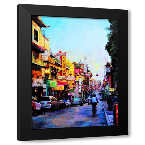 Chinatown Black Modern Wood Framed Art Print by Ghanooni, Sarah