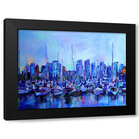 Dock of the Bay Black Modern Wood Framed Art Print with Double Matting by Ghanooni, Sarah