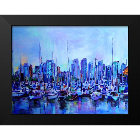 Dock of the Bay Black Modern Wood Framed Art Print by Ghanooni, Sarah