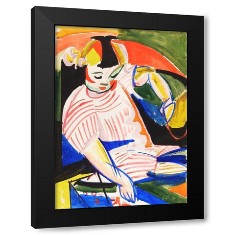 Child Black Modern Wood Framed Art Print by Sayen, Henry Lyman