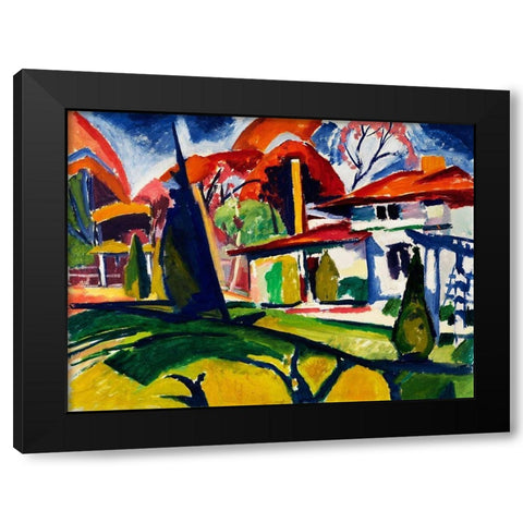 Newmans House Black Modern Wood Framed Art Print with Double Matting by Sayen, Henry Lyman