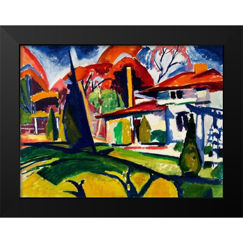 Newmans House Black Modern Wood Framed Art Print by Sayen, Henry Lyman