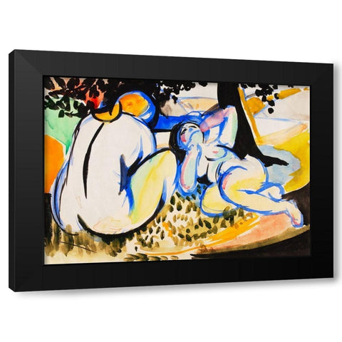 Nudes Black Modern Wood Framed Art Print with Double Matting by Sayen, Henry Lyman