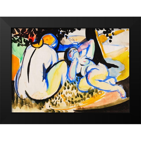 Nudes Black Modern Wood Framed Art Print by Sayen, Henry Lyman