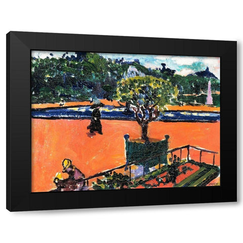 In the Luxembourg Gardens Black Modern Wood Framed Art Print with Double Matting by Sayen, Henry Lyman