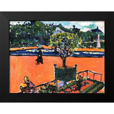 In the Luxembourg Gardens Black Modern Wood Framed Art Print by Sayen, Henry Lyman