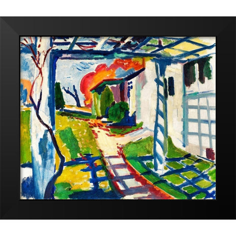 Grape Arbor Black Modern Wood Framed Art Print by Sayen, Henry Lyman