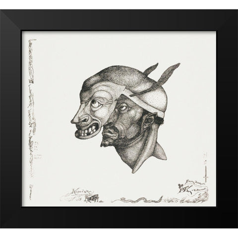 Komiker Black Modern Wood Framed Art Print by Klee, Paul