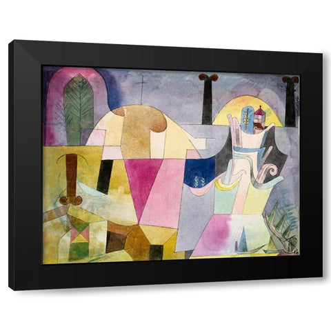 Black Columns in a Landscape Black Modern Wood Framed Art Print with Double Matting by Klee, Paul