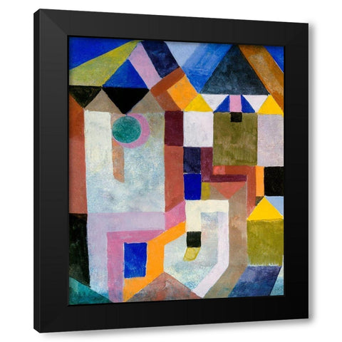Colorful Architecture Black Modern Wood Framed Art Print with Double Matting by Klee, Paul