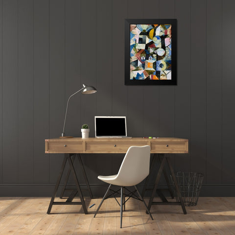 Composition with the Yellow Half-Moon and the Y Black Modern Wood Framed Art Print by Klee, Paul