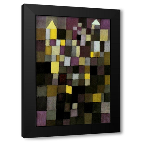 Architecture 1923 Black Modern Wood Framed Art Print with Double Matting by Klee, Paul
