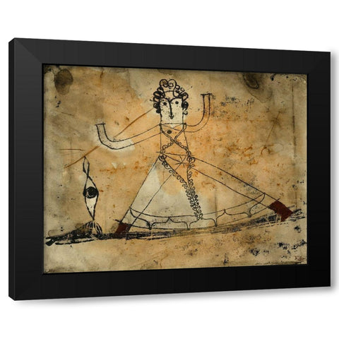 Classical Grotesque 1923 Black Modern Wood Framed Art Print with Double Matting by Klee, Paul