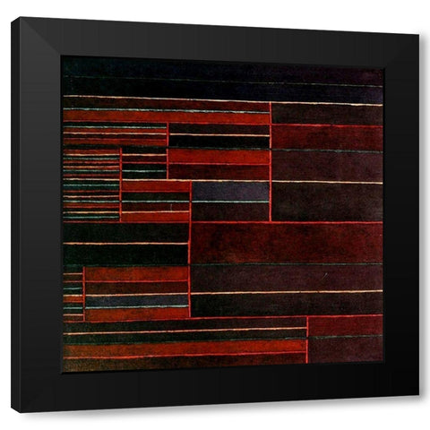 In the Current Six Thresholds 1929 Black Modern Wood Framed Art Print with Double Matting by Klee, Paul