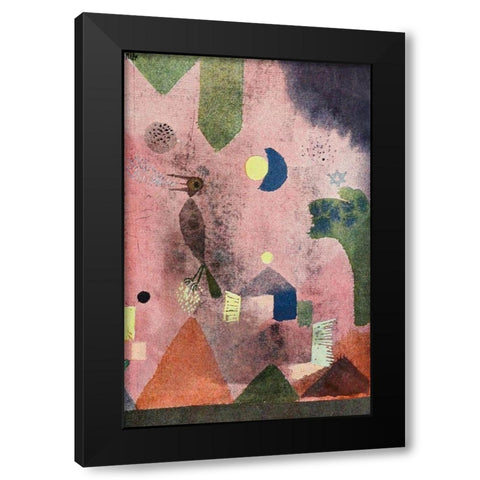 Singing Nightingale 1922 Black Modern Wood Framed Art Print with Double Matting by Klee, Paul