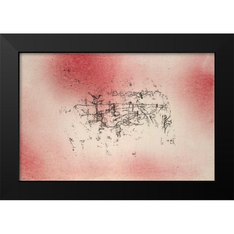 Bird Landscape Black Modern Wood Framed Art Print by Klee, Paul