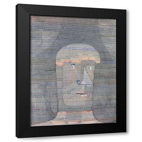 Athletes Head Black Modern Wood Framed Art Print with Double Matting by Klee, Paul