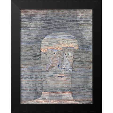 Athletes Head Black Modern Wood Framed Art Print by Klee, Paul