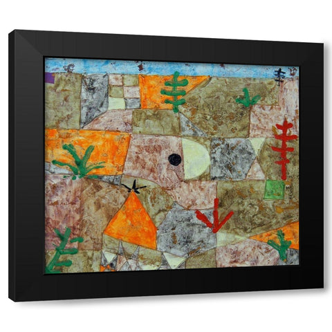 Gardens in the South Black Modern Wood Framed Art Print by Klee, Paul