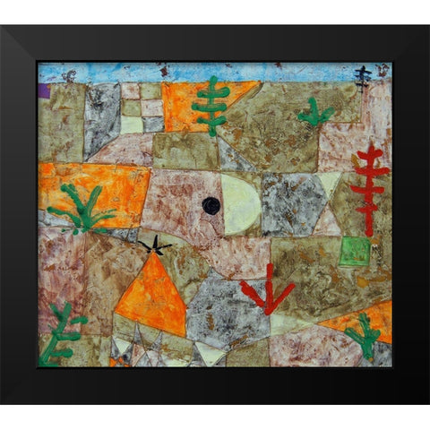 Gardens in the South Black Modern Wood Framed Art Print by Klee, Paul