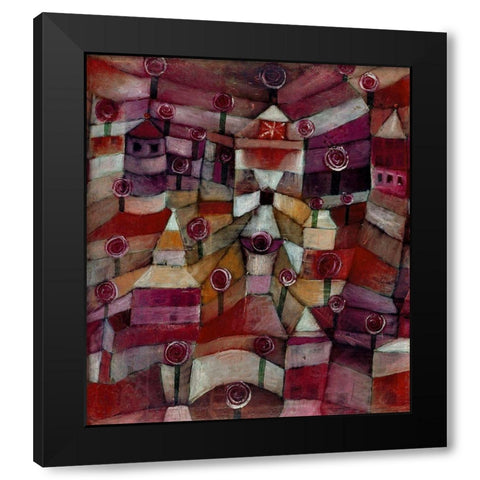 Rose Garden Black Modern Wood Framed Art Print by Klee, Paul