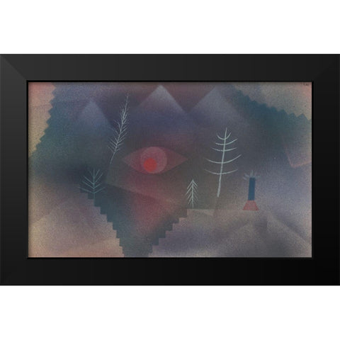 Glance of a Landscape Black Modern Wood Framed Art Print by Klee, Paul